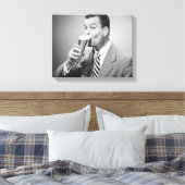 Zakenman Drink Beer Canvas Afdruk (Insitu (Slaapkamer))