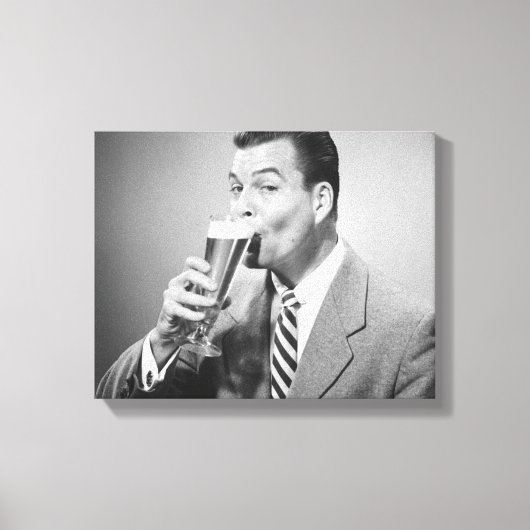 Zakenman Drink Beer Canvas Afdruk (Voorkant)