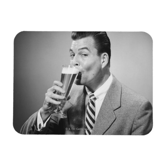 Zakenman Drink Beer Magneet (Horizontaal)