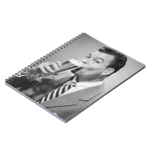 Zakenman Drink Beer Notitieboek (Linkerzijde)