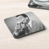 Zakenman Drink Beer Onderzetter (Linkerzijde)