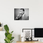 Zakenman Drink Beer Poster (Thuiskantoor)