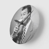 Zakenman Drink Beer Ronde Klok (Hoek)