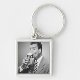 Zakenman Drink Beer Sleutelhanger