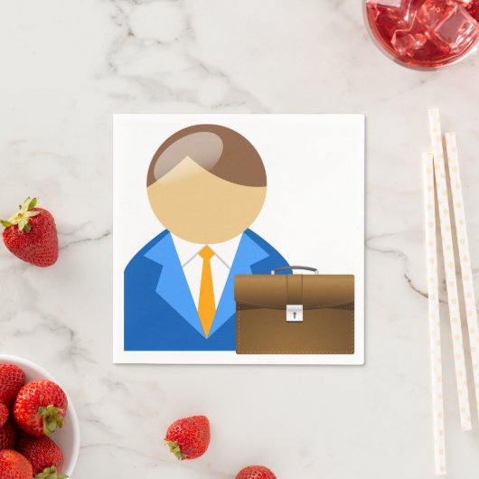 Zakenman en aktetas papieren servetten (Insitu)