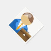 Zakenman en aktetas papieren servetten (Hoek)