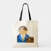 Zakenman en Briefcase Canvas tas (Achterkant)