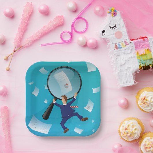 Zakenman en schrijvers papieren bordje (Feest)