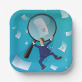 Zakenman en schrijvers papieren bordje (Voorkant)