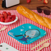 Zakenman en schrijvers papieren bordje