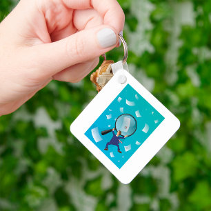 Zakenman en schrijvers sleutelhanger