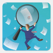 Zakenman en schrijvers vierkante sticker (Voorkant)