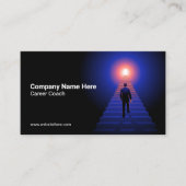 Zakenman klimmen trap | conceptueel visitekaartje (Voorkant)