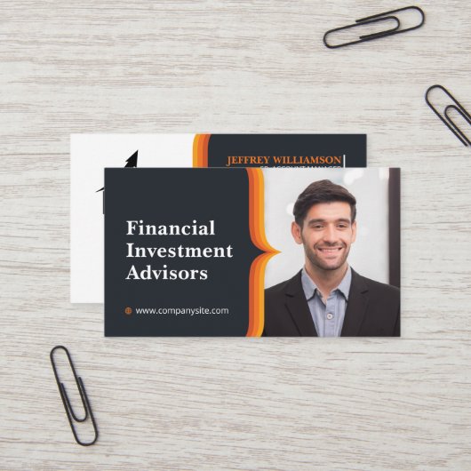 Zakenman lacht | Bedrijf | QR-code  Visitekaartje (Voorkant / Achterkant in situ)