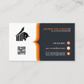 Zakenman lacht | Bedrijf | QR-code  Visitekaartje (Achterkant)