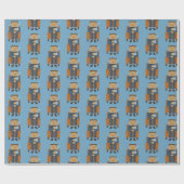 Zakenman met koffie in een stoel cadeaupapier (Vlak)