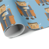 Zakenman met koffie in een stoel cadeaupapier (Rol Hoek)