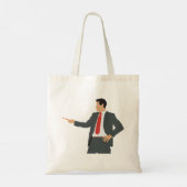 Zakenman met wijzer in een Suit-Canvas tas (Achterkant)