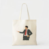 Zakenman met wijzer in een Suit-Canvas tas (Voorkant)