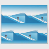 Zakenman op weg naar de toekomst cadeaupapier (Vlak)