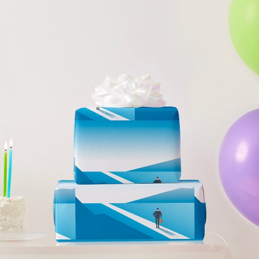 Zakenman op weg naar de toekomst cadeaupapier