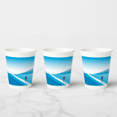 Zakenman op weg naar de toekomst papieren bekers