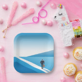 Zakenman op weg naar de toekomst papieren bordje (Feest)