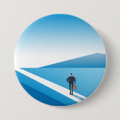 Zakenman op weg naar de toekomst ronde button 7,6 cm (Voorkant)