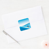 Zakenman op weg naar de toekomst vierkante sticker