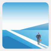 Zakenman op weg naar de toekomst vierkante sticker (Voorkant)