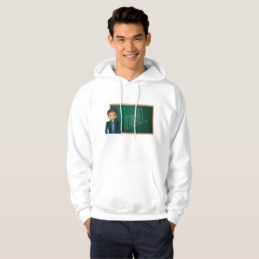Zakenman presenteert Mannen Hoodie (Voorkant volledig)
