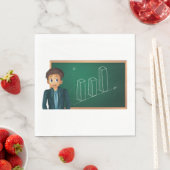 Zakenman presenteert papieren servetten (Insitu)