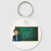Zakenman presenteert Sleutelhanger (Achterkant)
