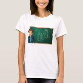 Zakenman presenteert vrouwen T-shirt (Voorkant)