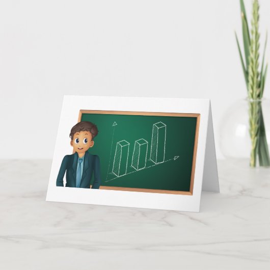 Zakenman presenteert Wenskaarten Kaart (Voorkant)