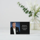 Zakenman Professionele Moderne Foto Zwart Visitekaartje (Staand voorkant)