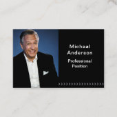 Zakenman Professionele Moderne Foto Zwart Visitekaartje (Voorkant)