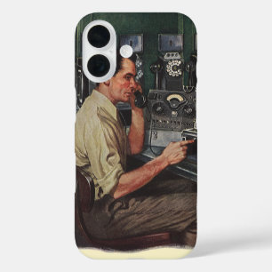  zakenman, telefonische reparateur betalen iPhone 16 hoesje