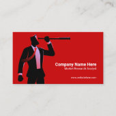 Zakenman telescoop visie | begrip | Red Visitekaartje (Voorkant)