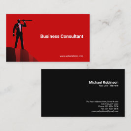 Zakenman Telescope Cliff | begrip | Red Visitekaartje