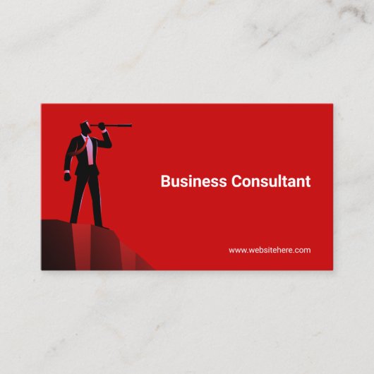 Zakenman Telescope Cliff | begrip | Red Visitekaartje (Voorkant)