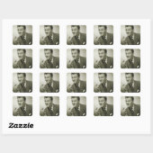 zakenman vierkante sticker (Vel)
