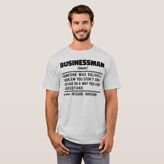 Zakenman Zelfstandig naamwoord Cool Bedrijfsmedewe T-shirt (Voorkant volledig)