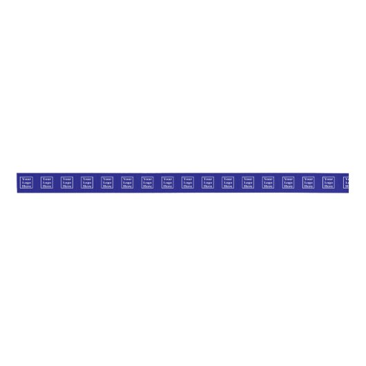 Zakenmarine blauw hier uw Logo Grosgrain Lint (Voorkant)