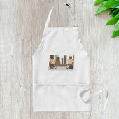 zakenmensen die in de stad bijeenkomen standaard schort