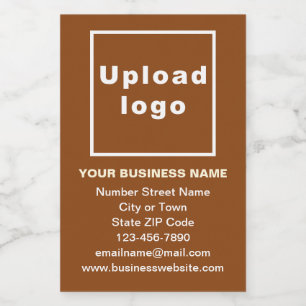 Zakenmerk op bruin portretformaat Etiket