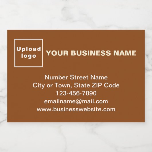 Zakenmerk op bruin rechthoekig etiket (Enkel label)