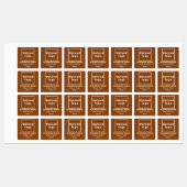 Zakenmerk op bruin vierkant strijkijzer op etiket labels (Vel)