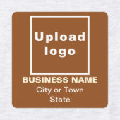 Zakenmerk op bruin vierkant strijkijzer op etiket labels (Design 1)