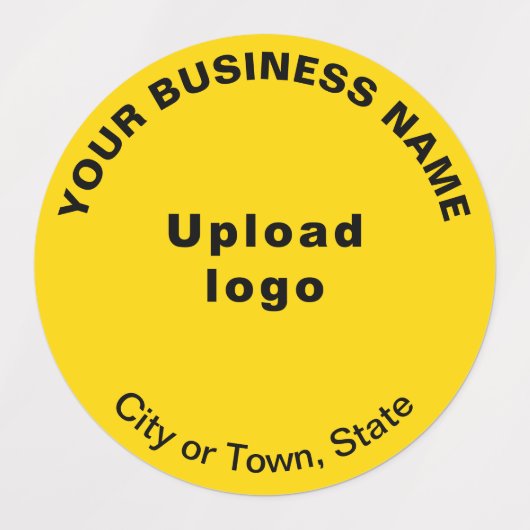 Zakenmerk op Geel Rond plaketiket Labels (Design 1)